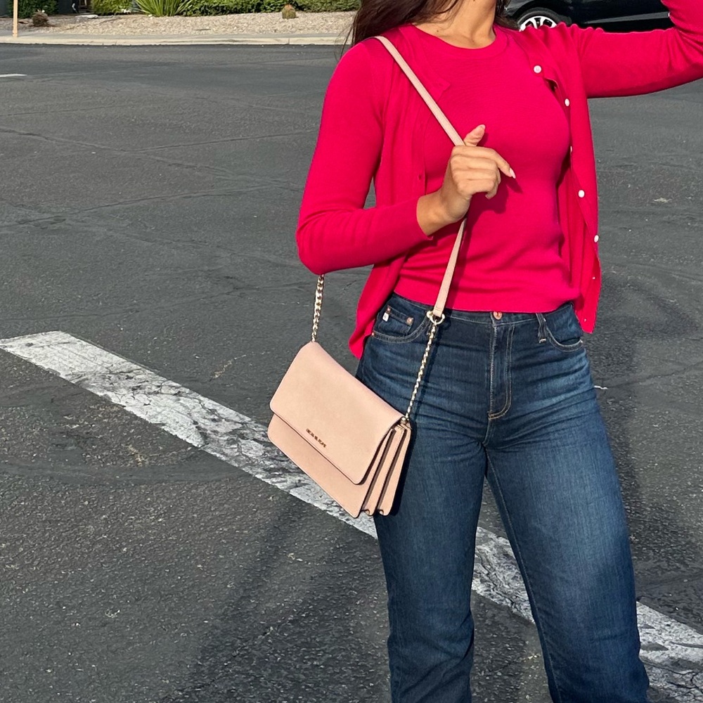 Michael Kors Leather Blush Pink Crossbody Bag